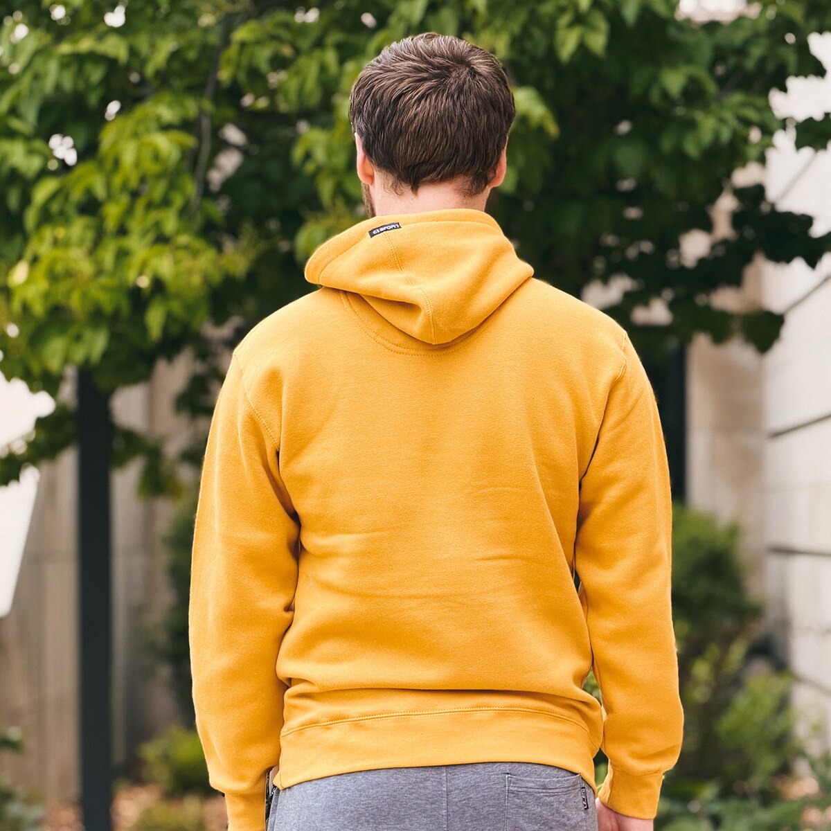 Back of CI Sport ISU Mustard Hood